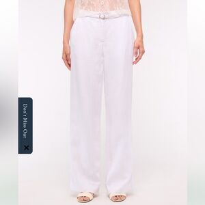 A&F Premium Linen Belted Wide Leg Pant - 28 PETITE